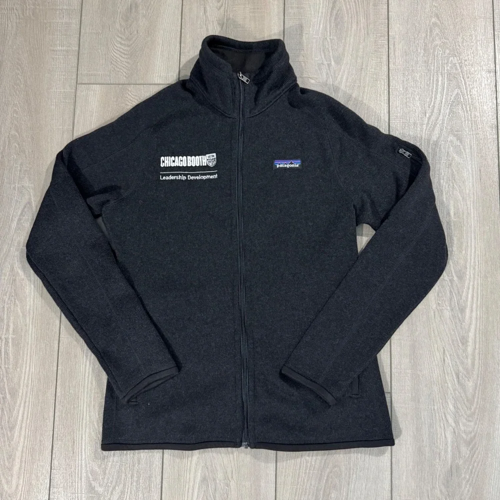 Patagonia Better Sweater Jacket Mens S Black Chicago Booth Full Zip Fleece